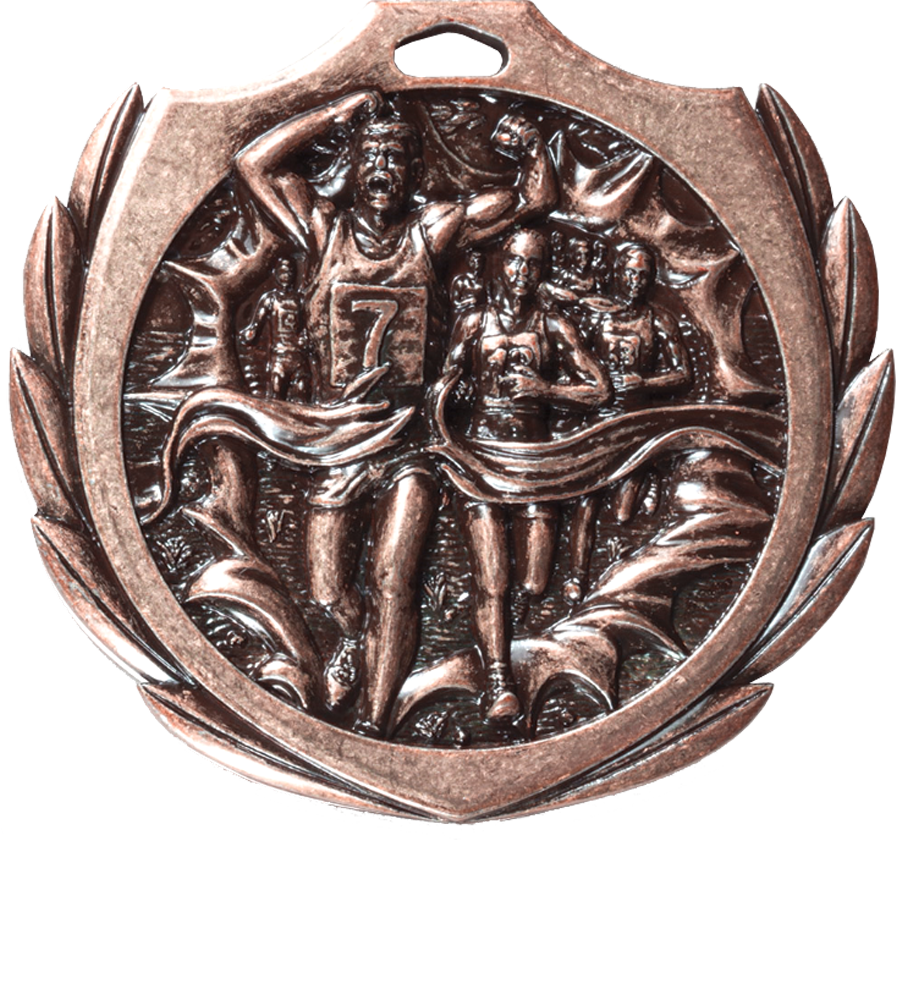 Bronze Burst Wreath Cross Country Medal