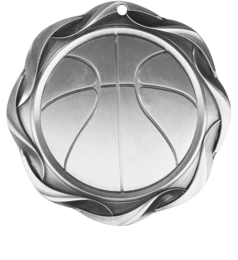 Silver Fusion Basketball Medal