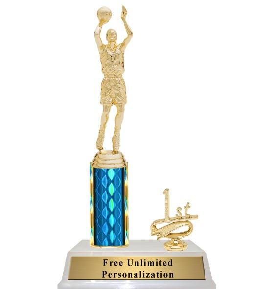 Basketball Column Trophy With Trim