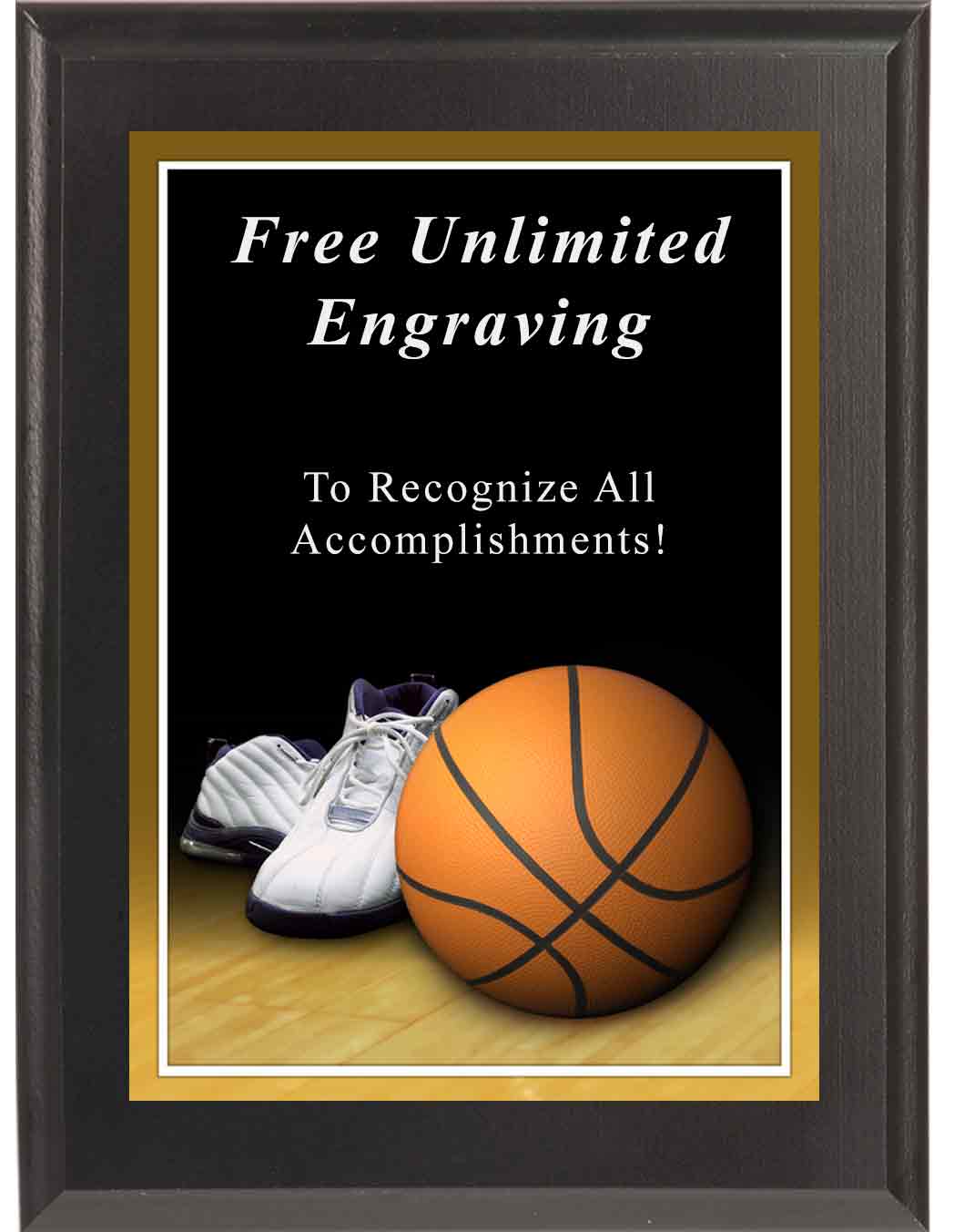 Black Sport Photo Basketball Plaque