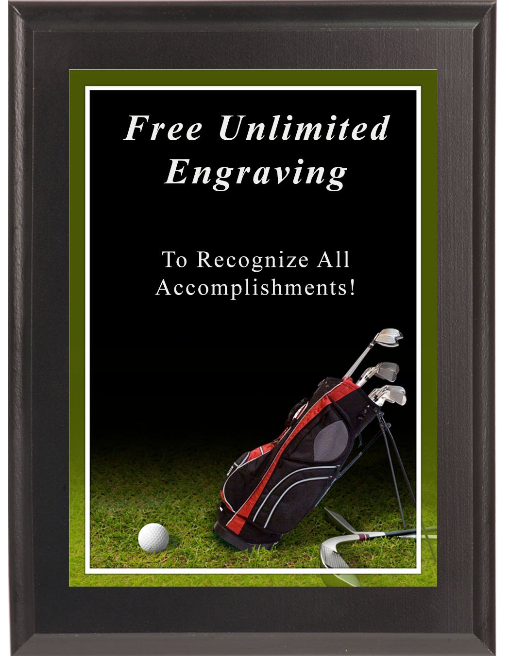 Black Sport Photo Golf Plaque