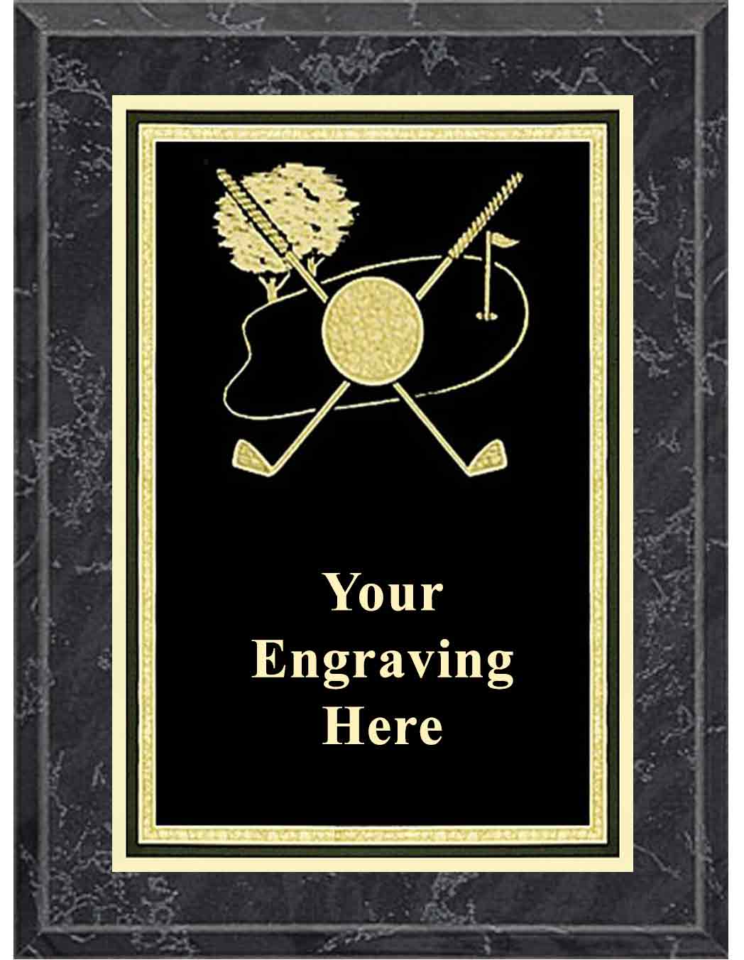 8x10 Black Marble Golf Activity Plaque