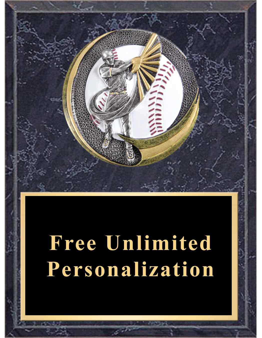 Black Marble Motion Xtreme Baseball Plaque