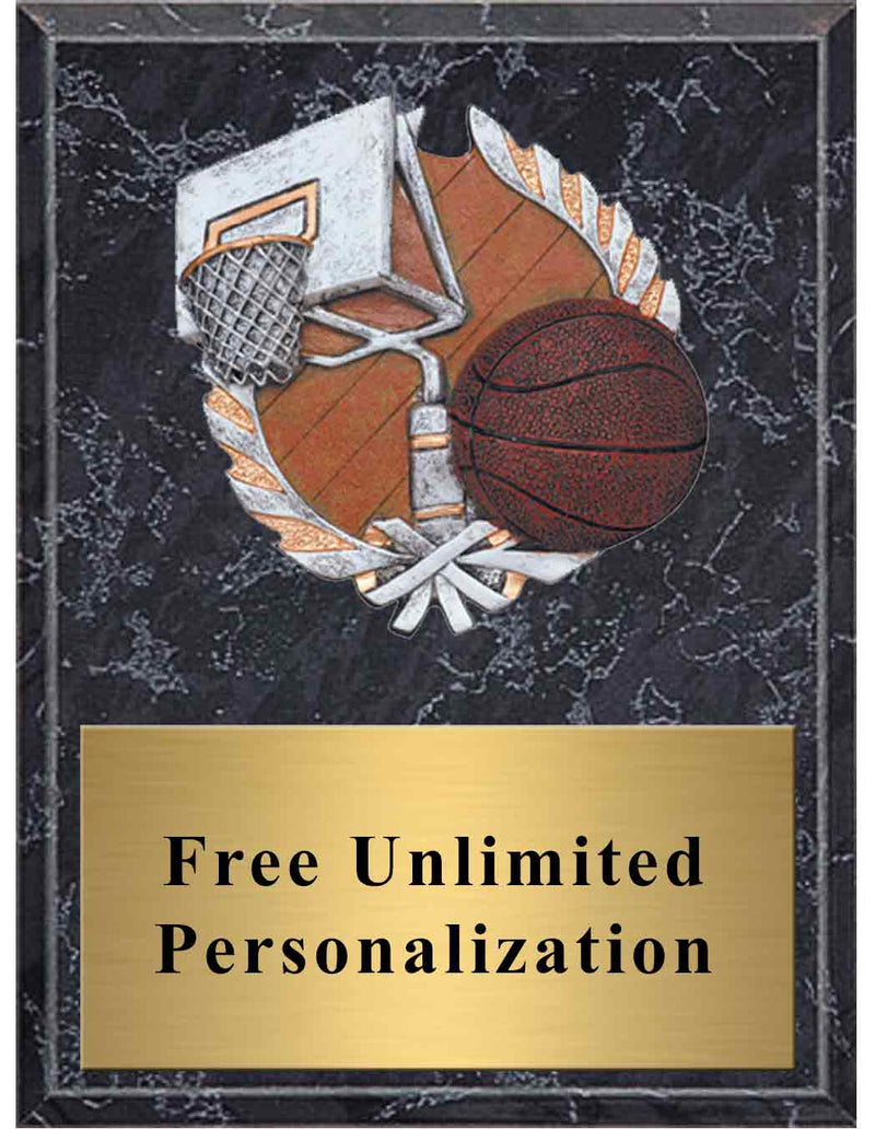 Black Marble Basketball Millennium Plaque