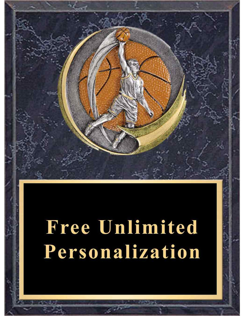 Black Marble Motion Xtreme Basketball Plaque - Male