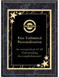 Black Marble Star Achievement Premium Plaque