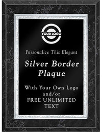 Laser Engraved Classic Double Silver Border Plaque