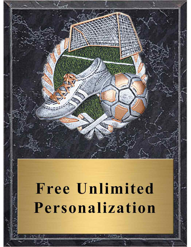 Black Marble Soccer Millennium Plaque