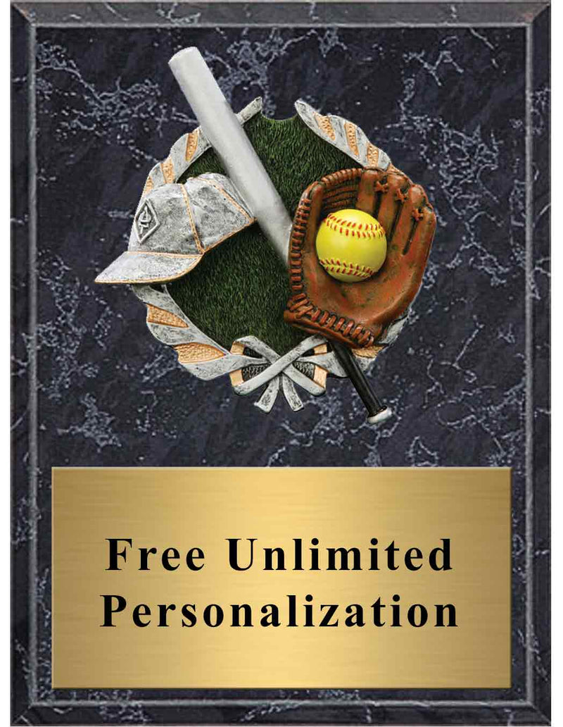 Black Marble Softball Millennium Plaque