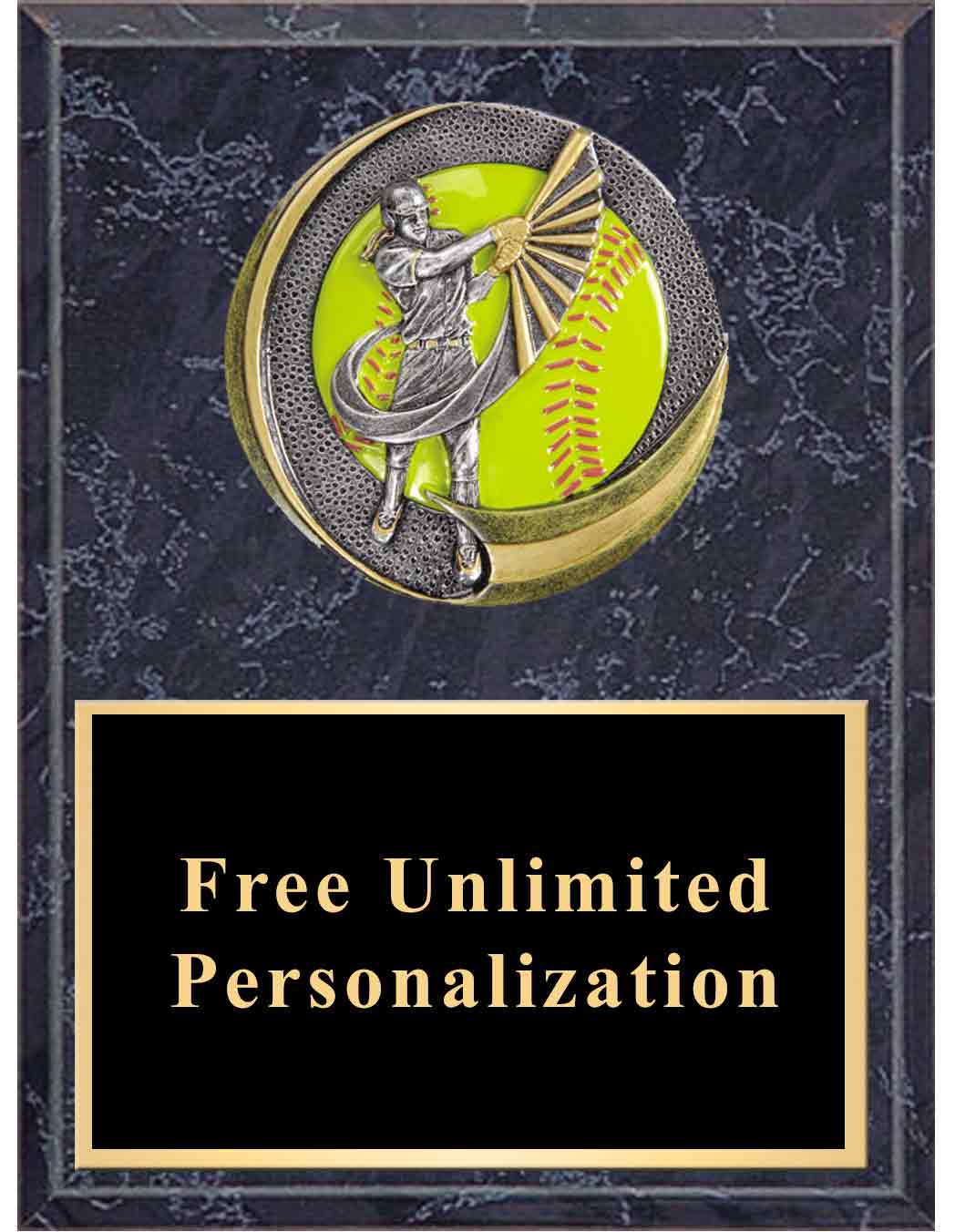 Black Marble Motion Xtreme Softball Plaque