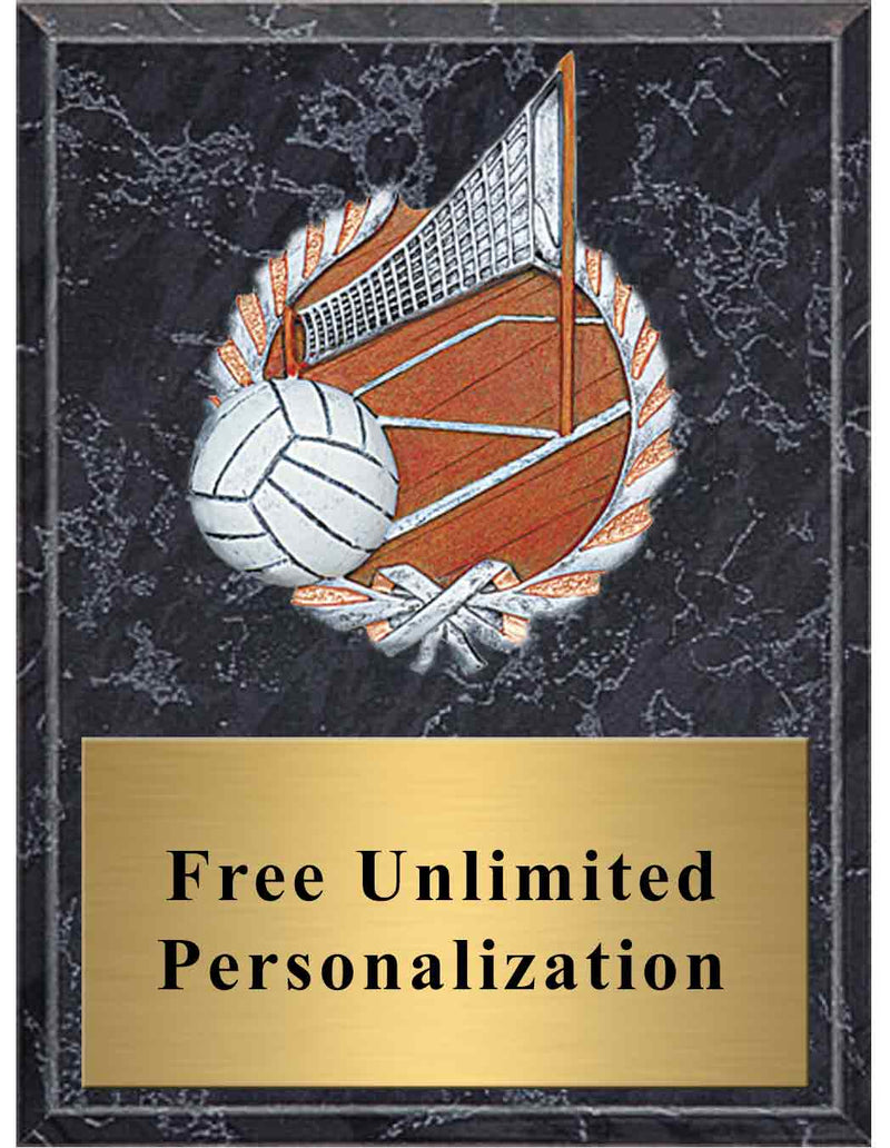 Black Marble Volleyball Millennium Plaque