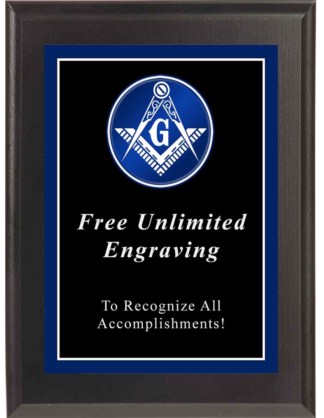 Black Sport Photo Masonic Plaque