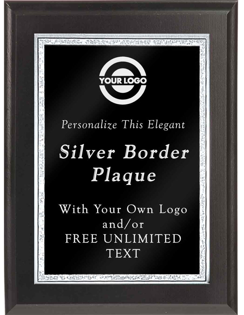 Black Classic Double Silver Border Plaque