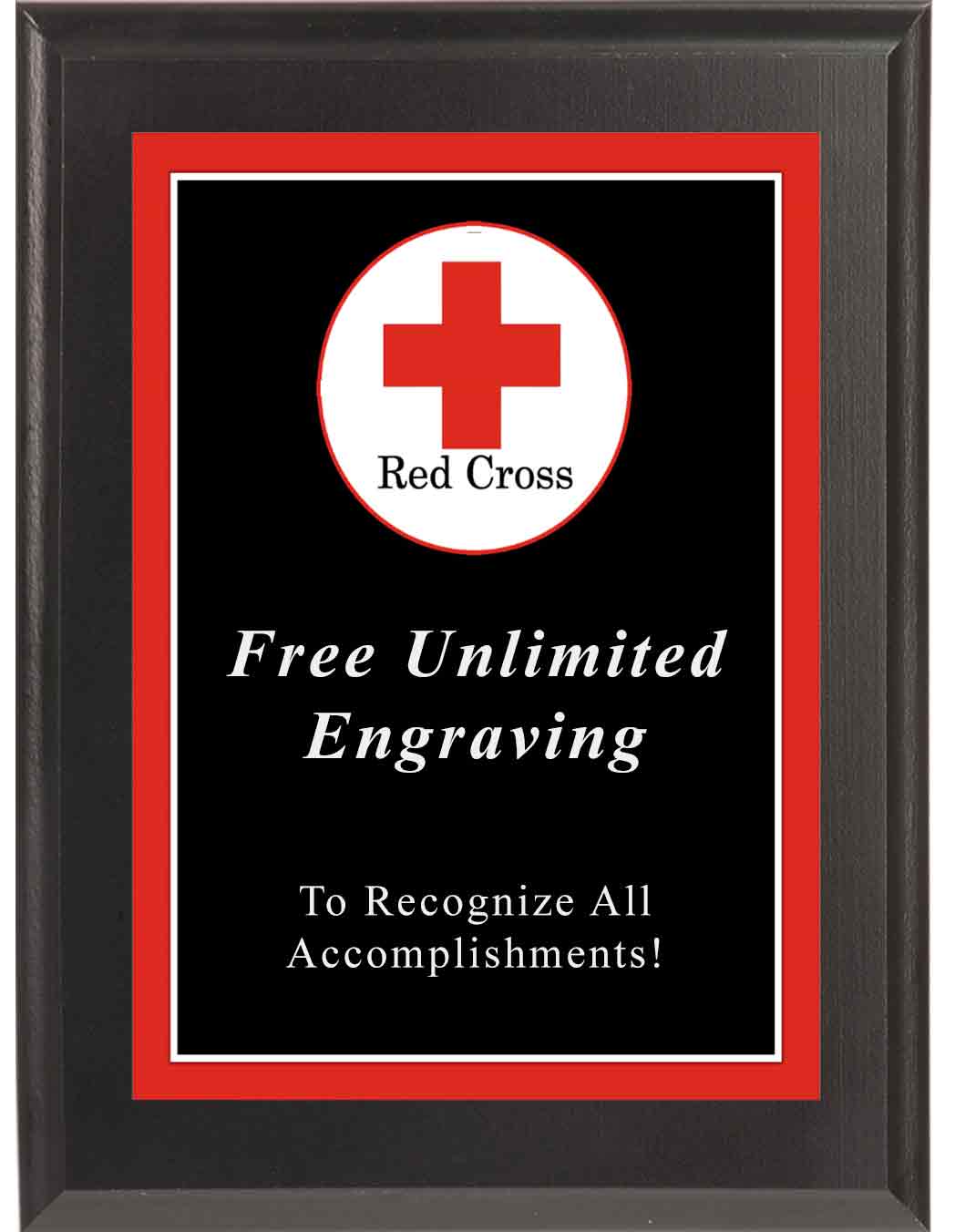 Black Sport Photo Red Cross Plaque