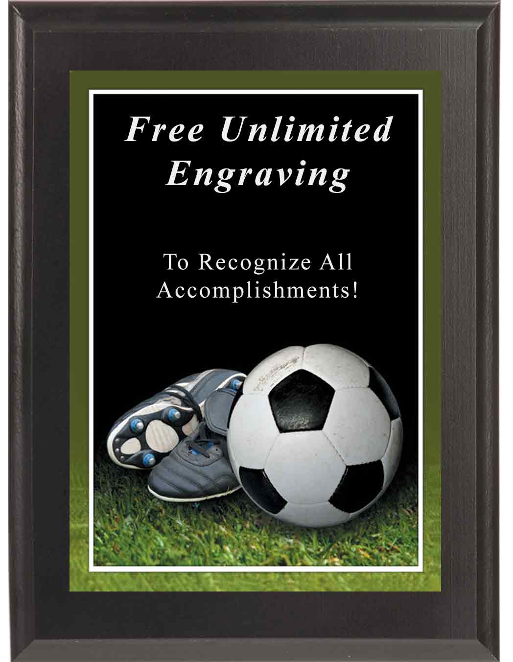 Black Sport Photo Soccer Plaque