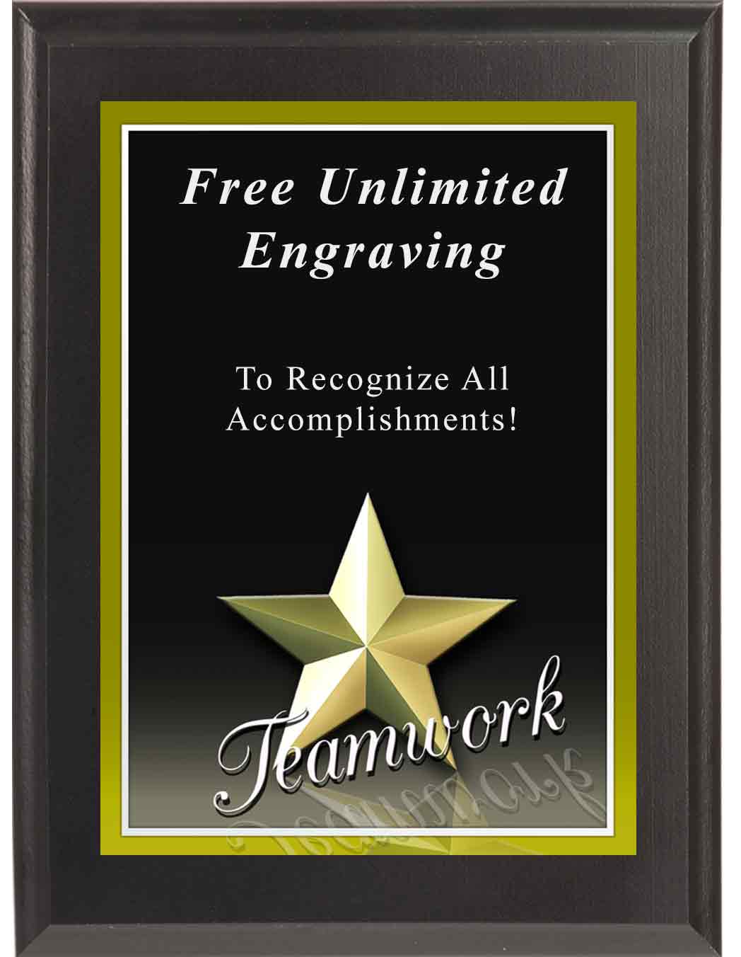 Black Sport Photo Teamwork Plaque