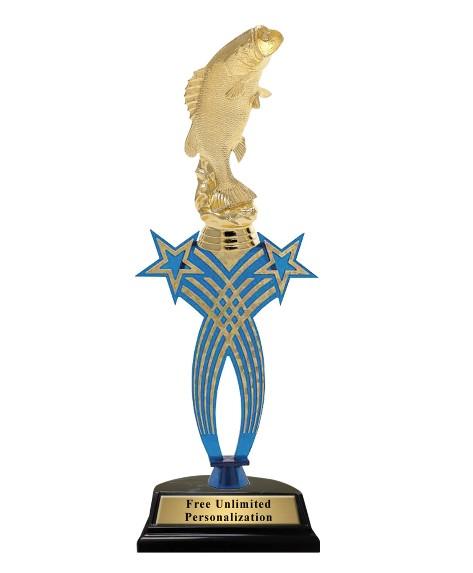 Blue Crossed Star Fishing Trophy