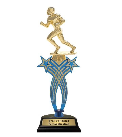 Blue Crossed Star Football Trophy