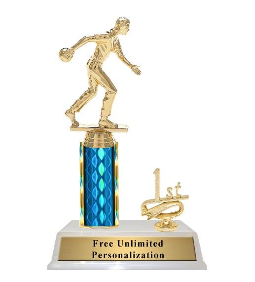 Bowling Column Trophy With Trim