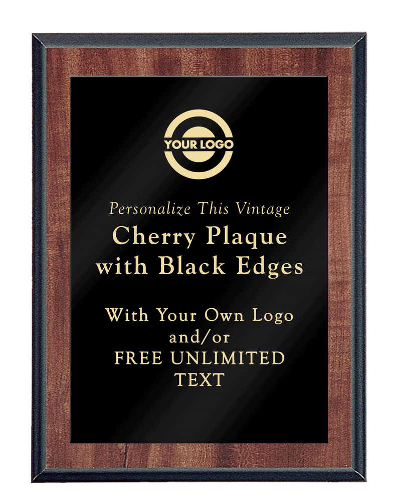 Vintage Cherry Plaque with Black Edges
