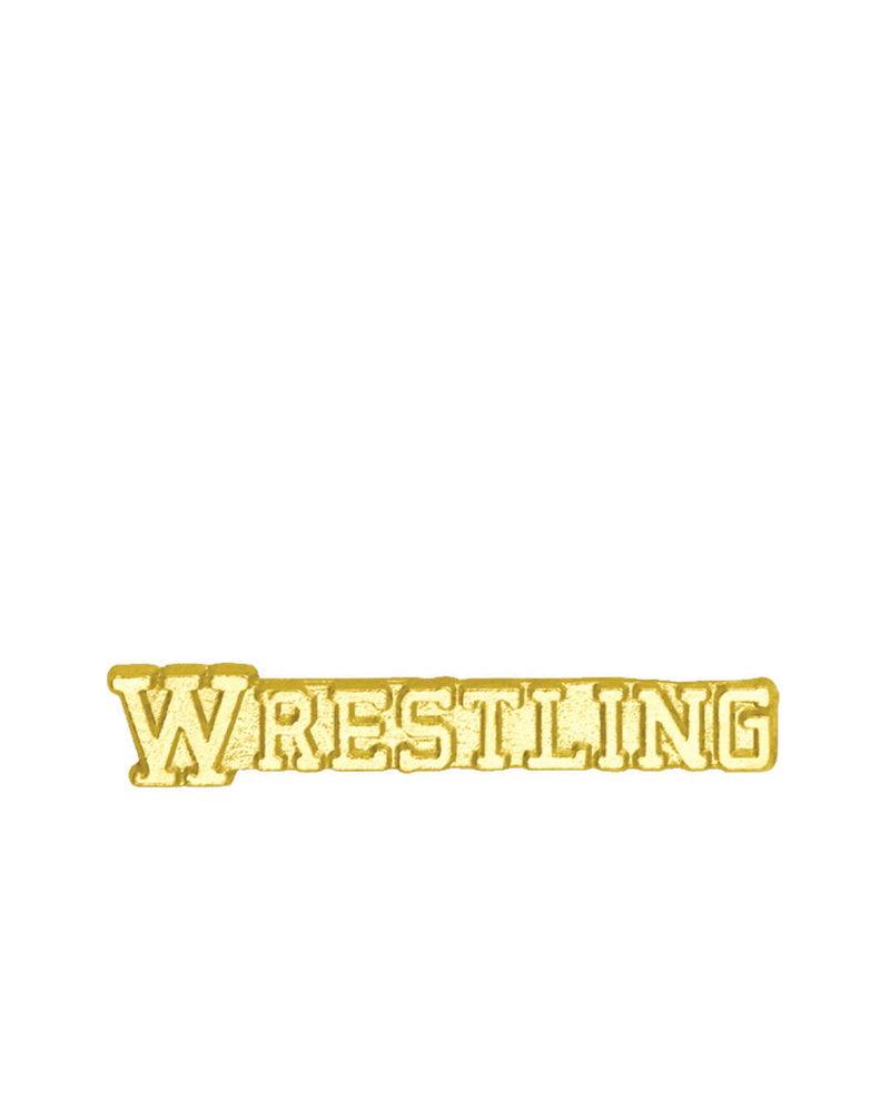 Sports Chenille Pin - Wrestling Text