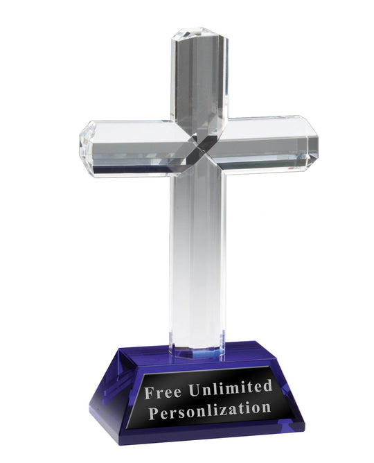 Crystal Cross With Indigo Base