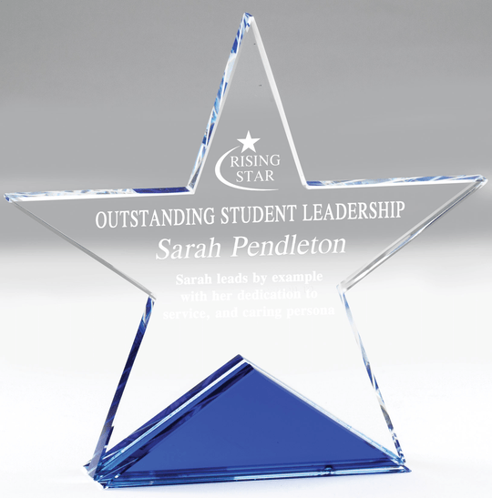 Star Crystal Award with Blue Base