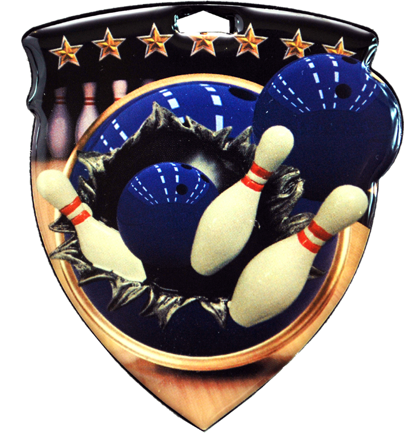 Bowling Color Shield Medal