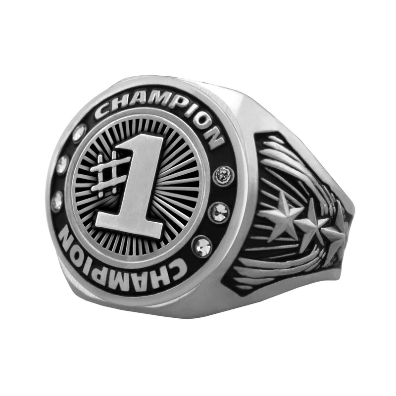 Bright Silver First Place Championship Ring - Champion