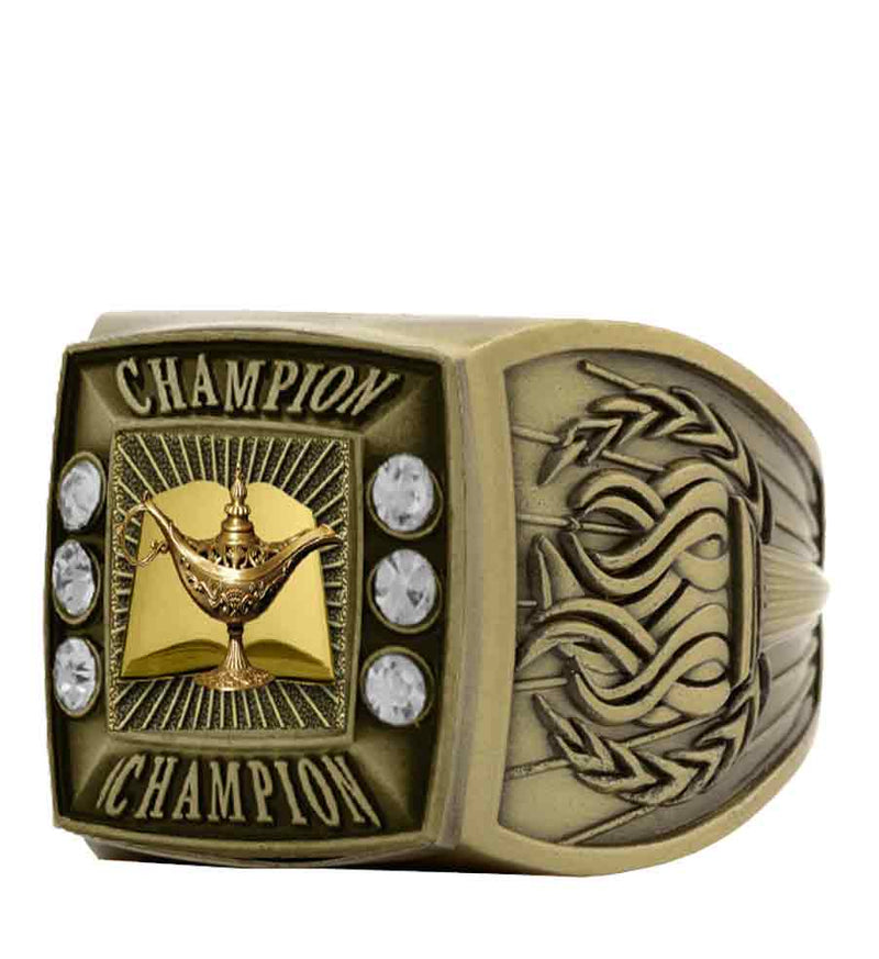 Gold Scholar Championship Ring With Champion Bezel