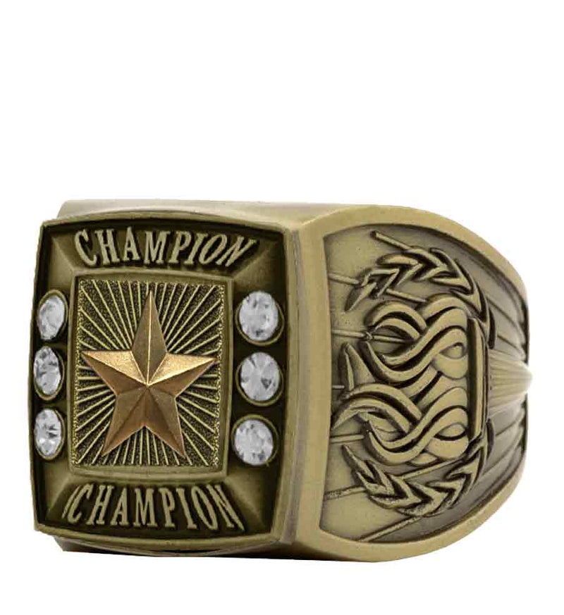 Gold Star Championship Ring With Champion Bezel