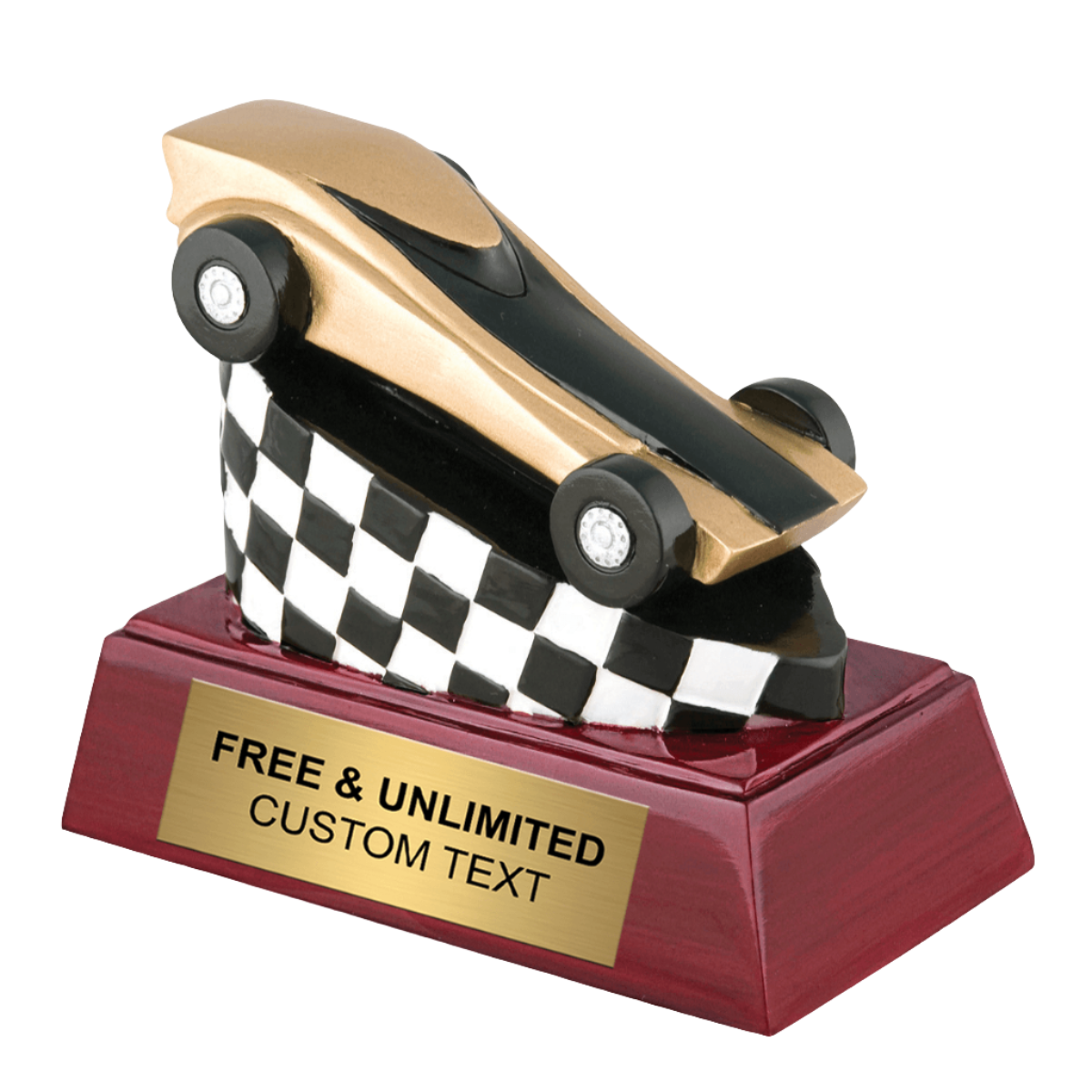Checkered Pinewood Derby Trophy
