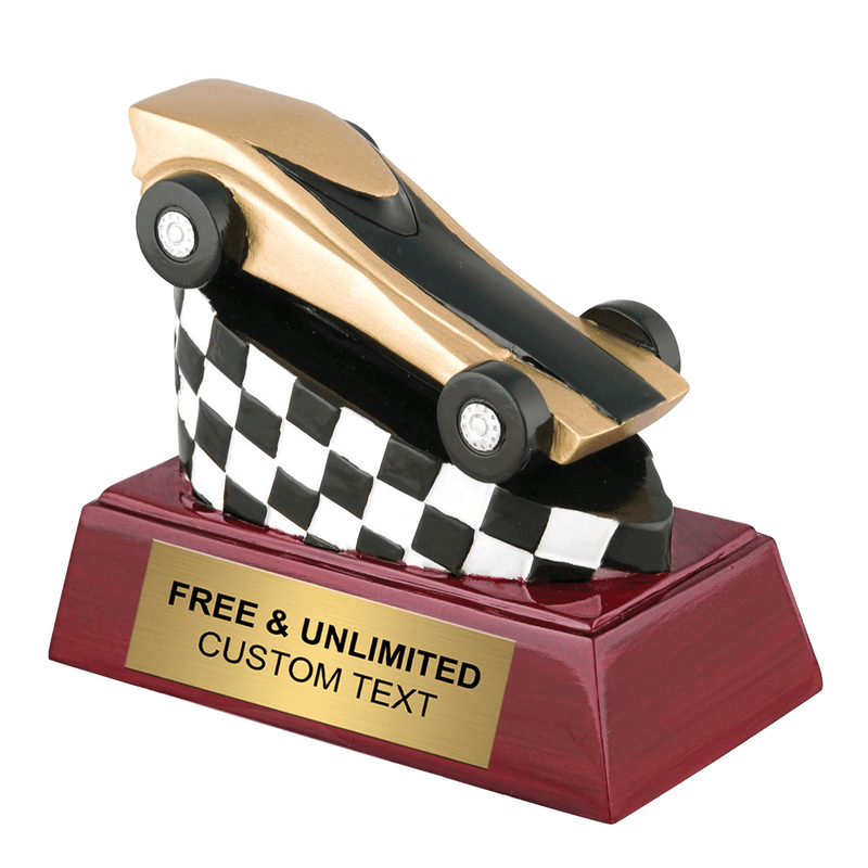 Checkered Pinewood Derby Trophy
