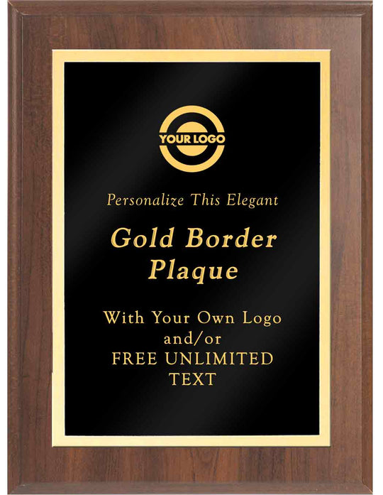 Laser Engraved Classic Gold Border Plaque