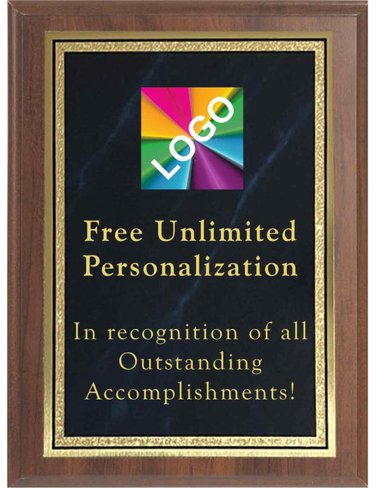 Color Printed Blue Double Border Mist Plaques