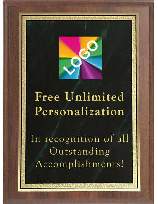 Color Printed Green Double Border Mist Plaques