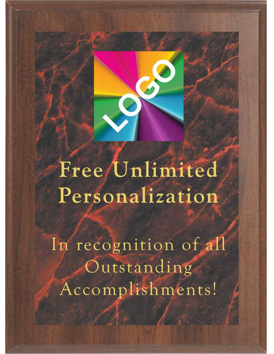 Color Printed Economy Maroon Marble Mist Plaque