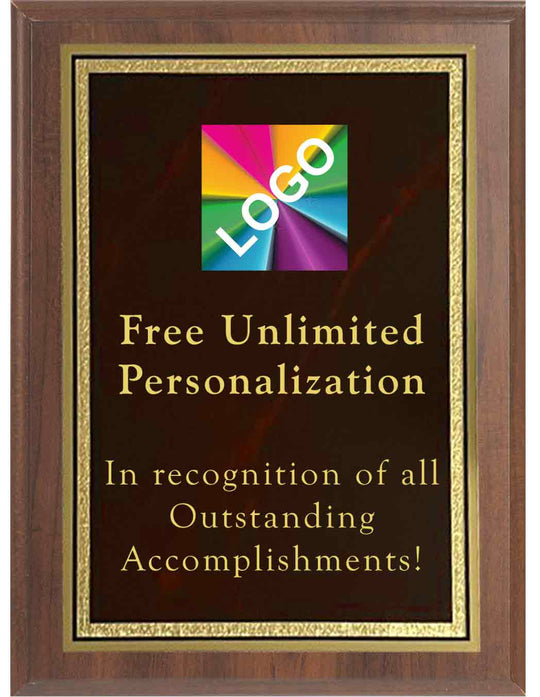 Color Printed Maroon Double Border Mist Plaques