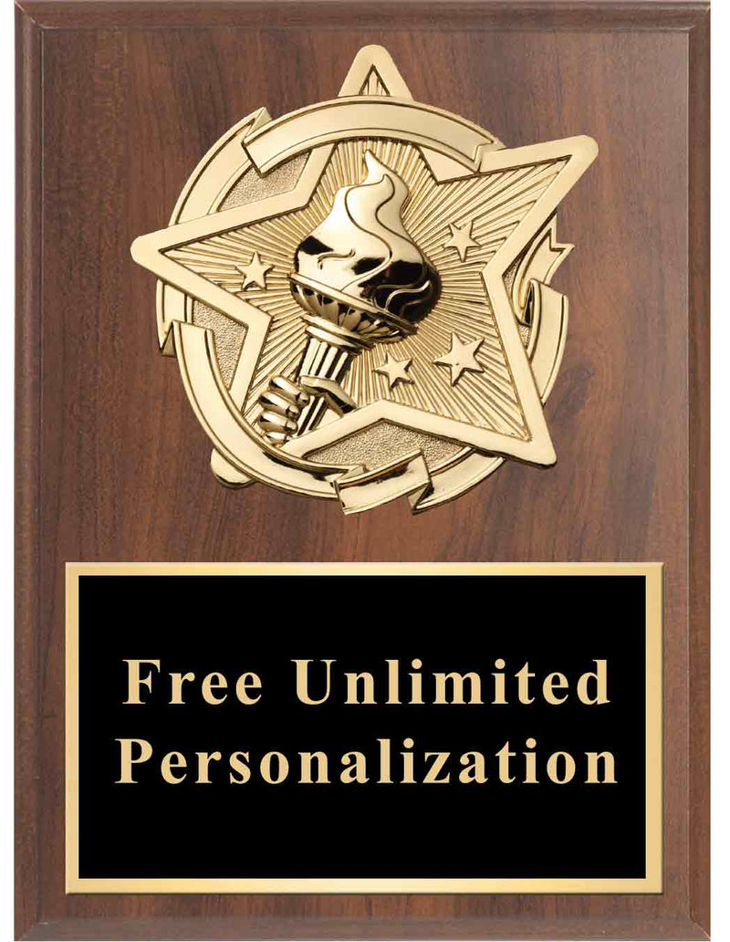 Cherry Gold Star Victory Standout Plaque