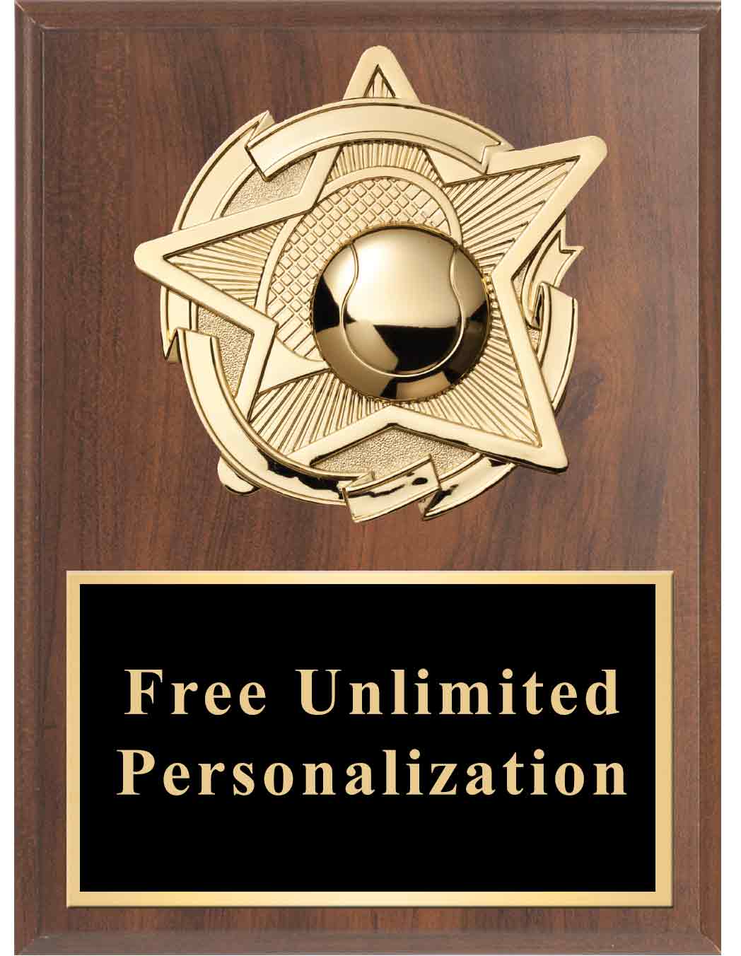 Cherry Gold Star Tennis Standout Plaque