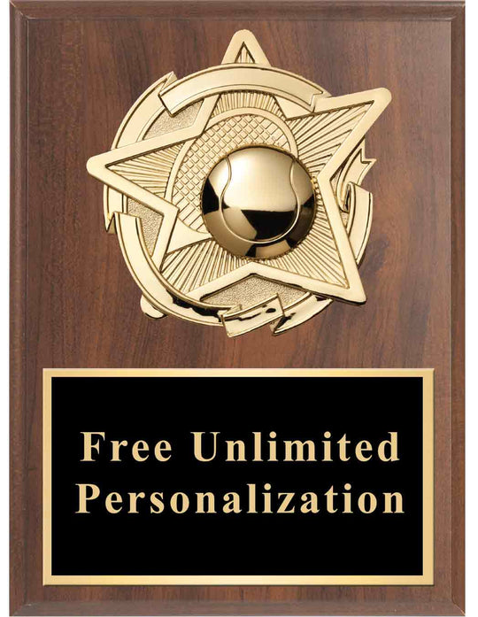 Gold Star Tennis Standout Plaque
