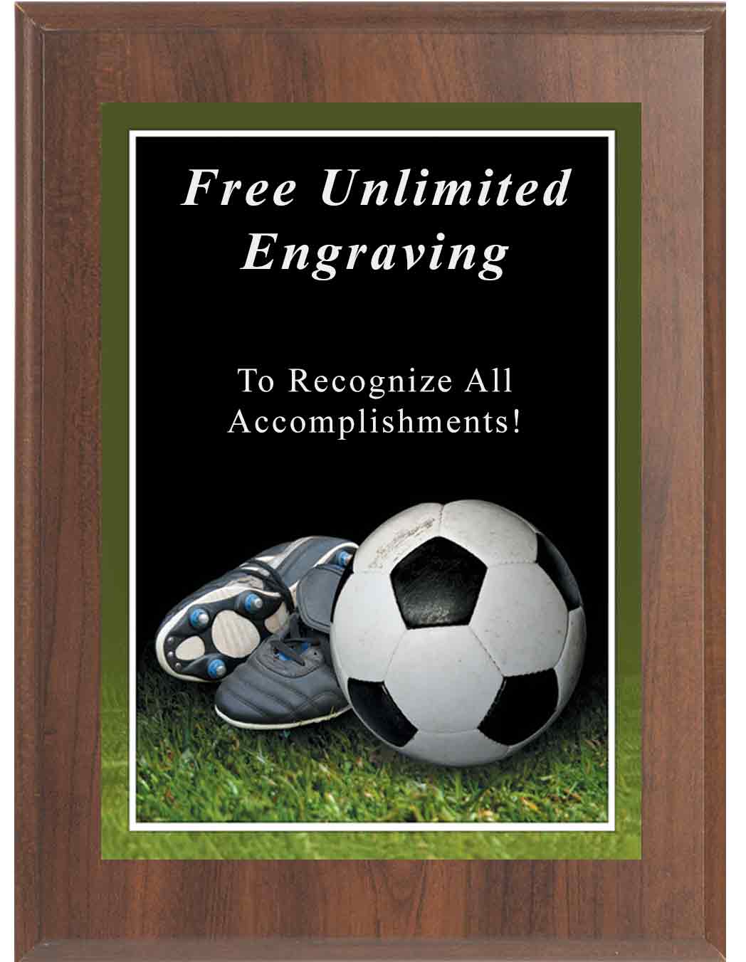 Cherry Sport Photo Soccer Plaque