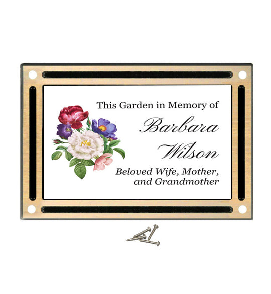 Color Printed Gold Cast Aluminum Plaque w/ Screws