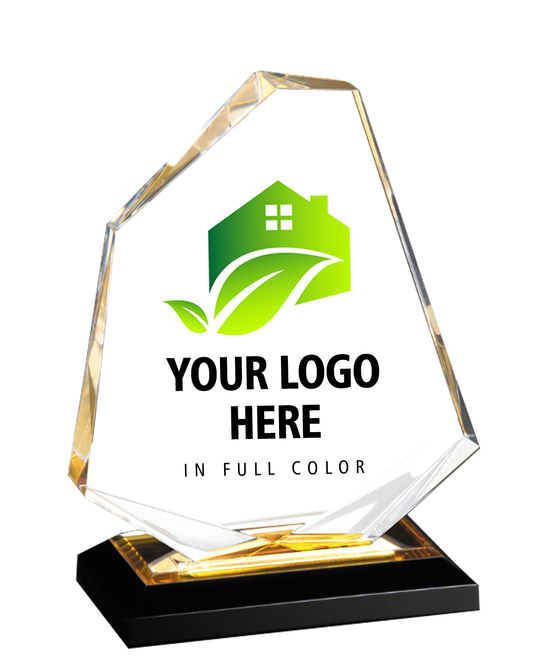 Color Printed Diamond Jewel Impress Acrylic Award - Gold