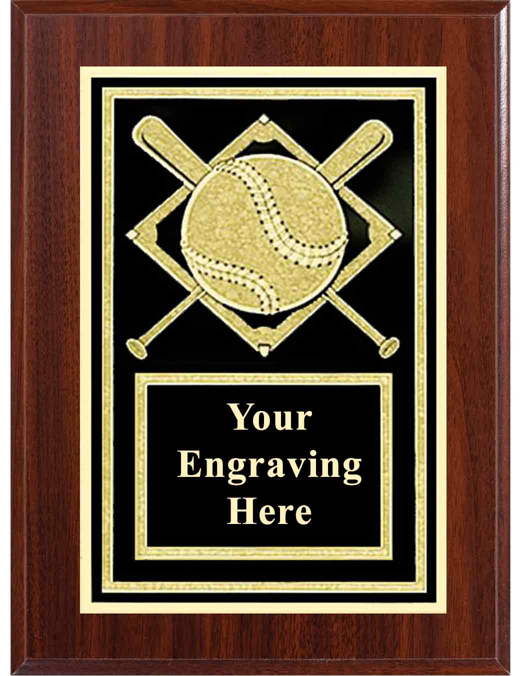 6x8 Dark Cherry Baseball Activity Plaque