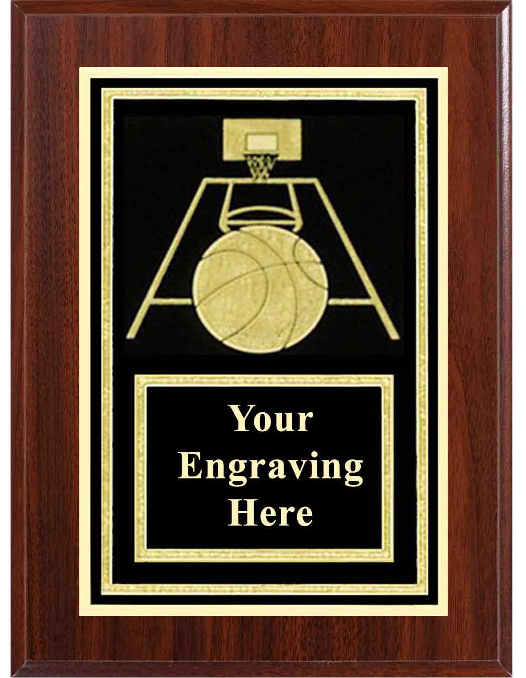 6x8 Dark Cherry Basketball Activity Plaque