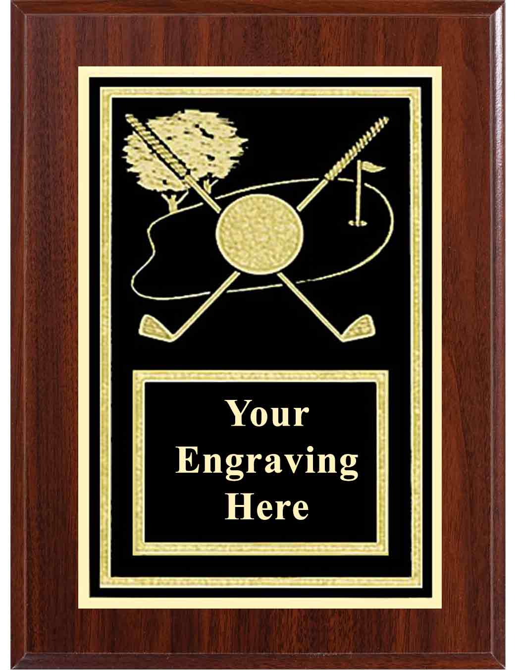 6x8 Dark Cherry Golf Activity Plaque