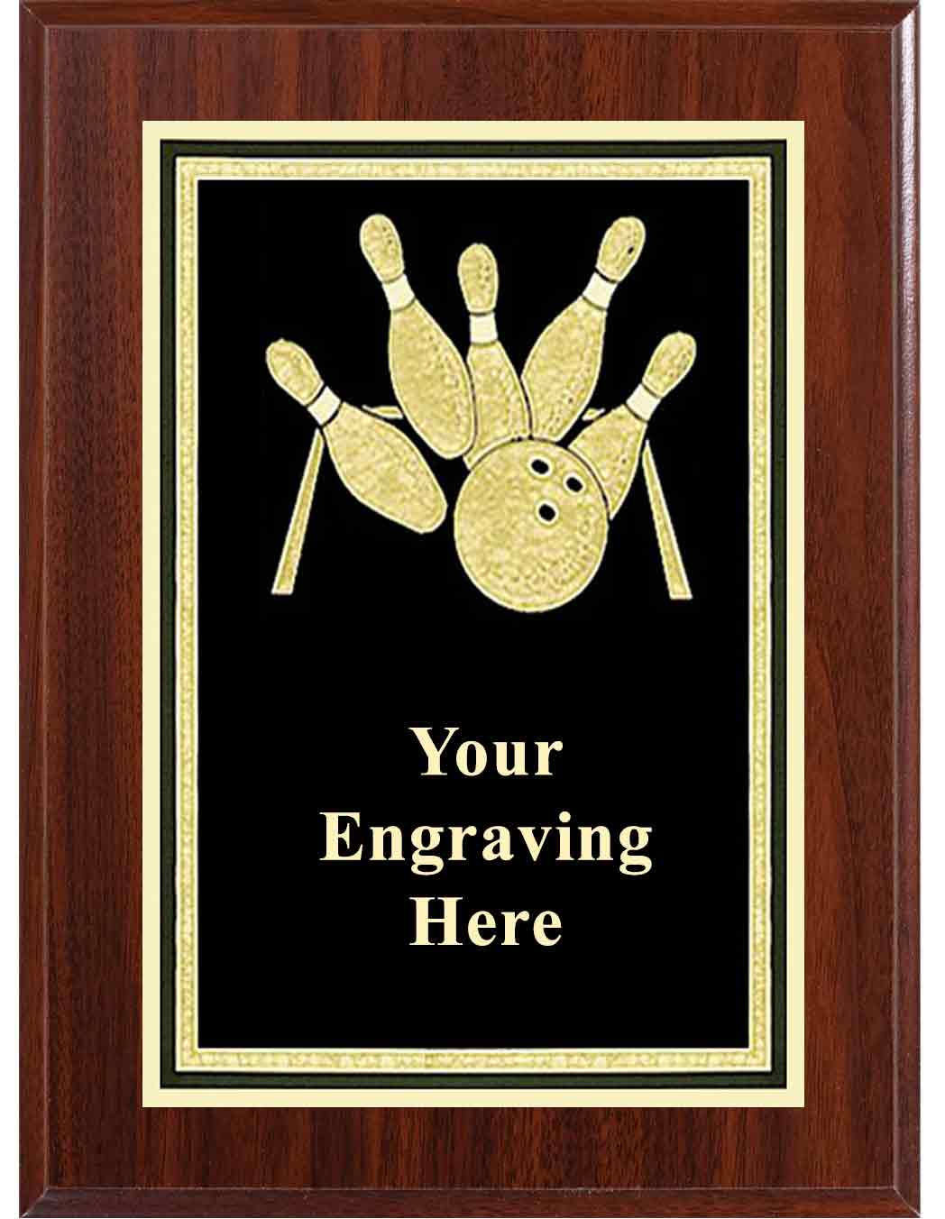 8x10 Dark Cherry Bowling Activity Plaque