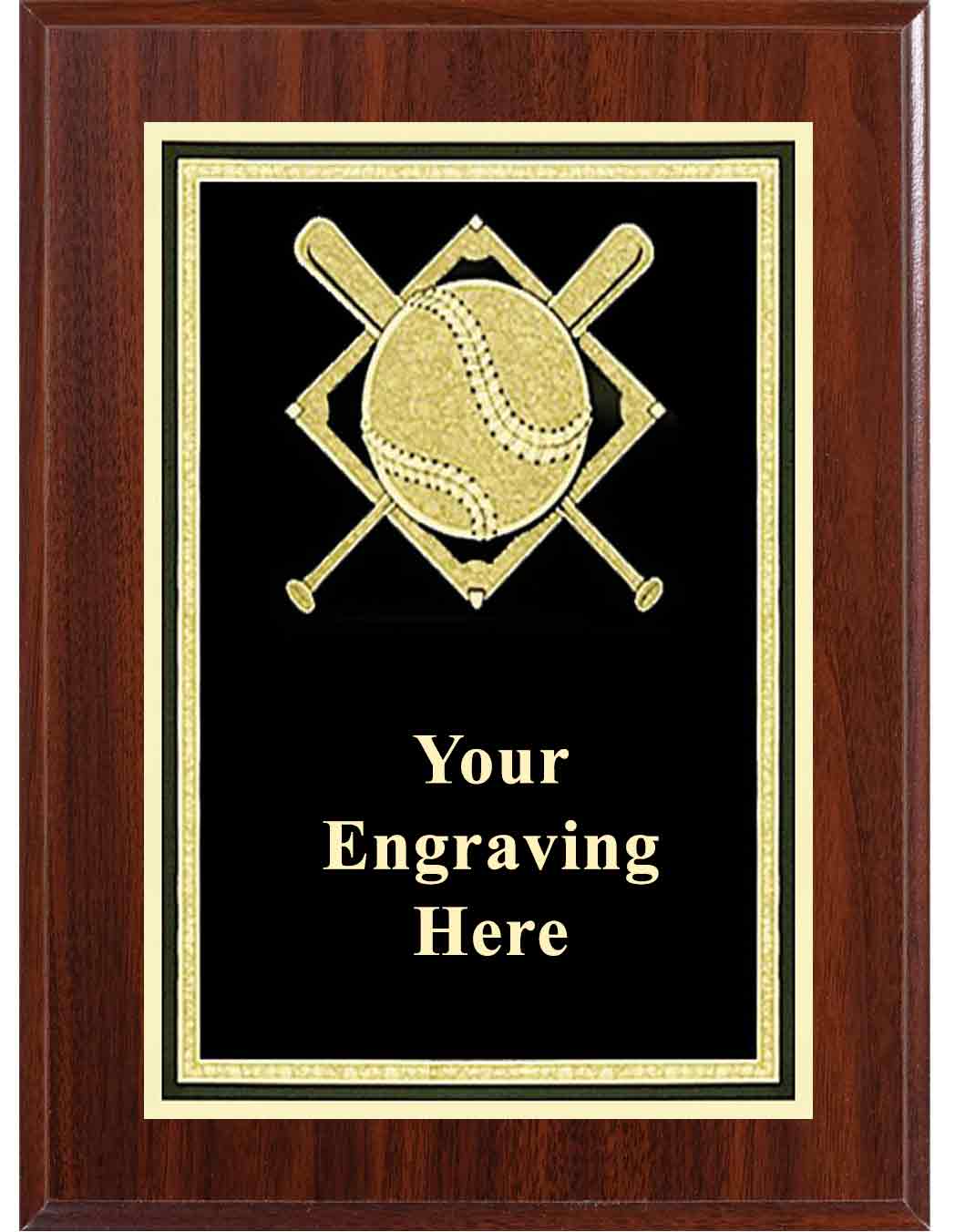 8x10 Dark Cherry Baseball Activity Plaque