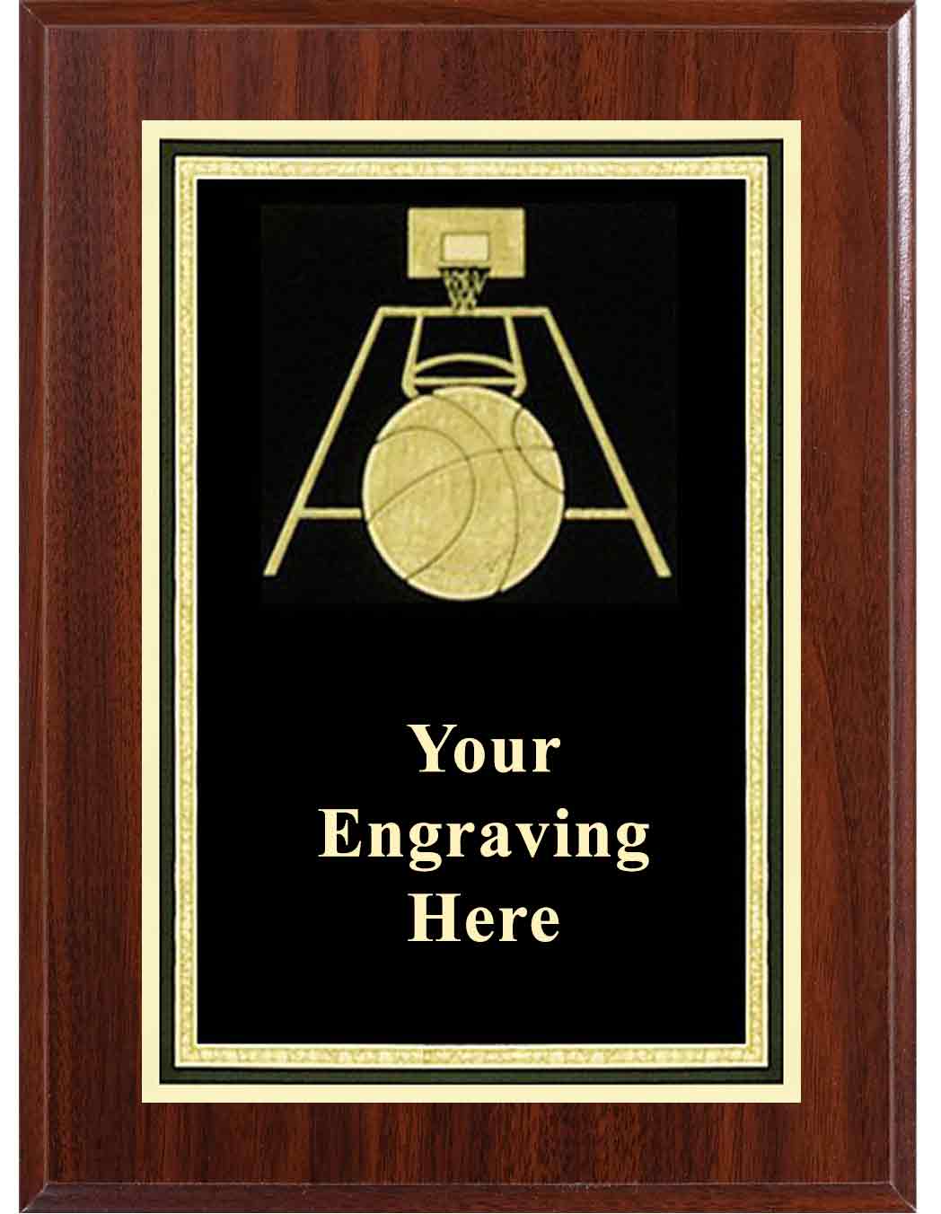 8x10 Dark Cherry Basketball Activity Plaque